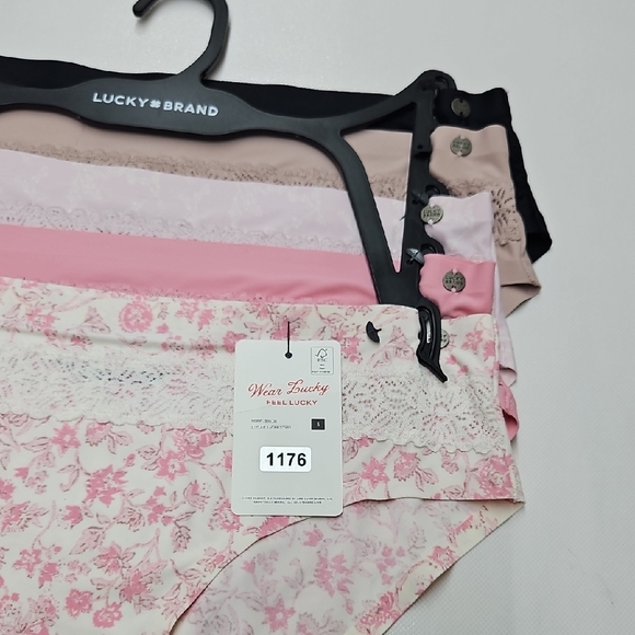 Lucky Brand Woman Floral Hipsters Set - Pink and Black - Picture 3 of 10